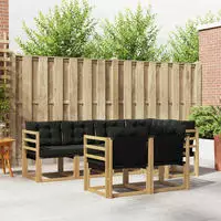 vidaXL Outdoor-Sofagarnitur 7 stk. 7-Sitzer Wei&szlig; und Schwarz