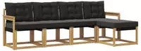 vidaXL Outdoor-Sofagarnitur 5 stk. 5-Sitzer Wei&szlig; und Schwarz