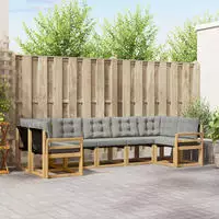 vidaXL Outdoor-Sofagarnitur 7 stk. 7-Sitzer Wei&szlig; und Hellgrau