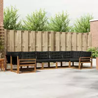 vidaXL Outdoor-Sofagarnitur 7 stk. 7-Sitzer Natur und Schwarz