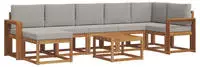 vidaXL Outdoor-Sofagarnitur 8 stk. 7-Sitzer Natur und Hellgrau