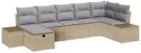 vidaXL Gartensofa-set 7 stk. Beige Poly-Rattan