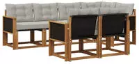 vidaXL Outdoor-Sofagarnitur 7 stk. Natur und Hellgrau