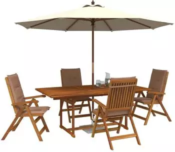 vidaXL Garten-Essgruppe 5-teilig, Akazienholz massiv, natur (3434497)