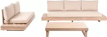 Beliani Marettimo Lounge-Set 5-Sitzer, Akazienholz, beige (Marettimo)