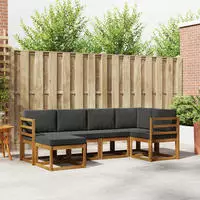 vidaXL Outdoor-Sofagarnitur 6 stk. 6-Sitzer Natur und Anthrazit