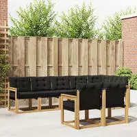 vidaXL Outdoor-Sofagarnitur 8 stk. 7-Sitzer Wei&szlig; und Schwarz