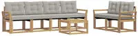 vidaXL Outdoor-Sofagarnitur 7 stk. 6-Sitzer Wei&szlig; und Hellgrau