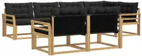 vidaXL Outdoor-Sofagarnitur 7 stk. Wei&szlig; und Schwarz