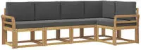 vidaXL Outdoor-Sofagarnitur 5 stk. 5-Sitzer Wei&szlig; und Anthrazit