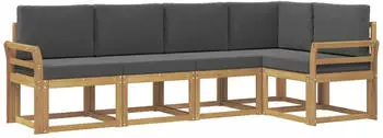vidaXL Outdoor-Sofagarnitur 5-tlg. wei&szlig; und anthrazit (3387631)