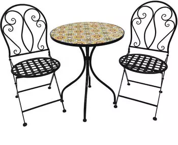 Mojawo Mosaik Bistro-Sitzgarnitur, 3-teilig