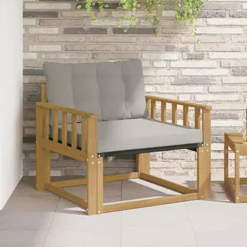 vidaXL Outdoor-Sofagarnitur Akazienholz und Textilene, wei&szlig; (3439061)