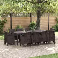 vidaXL Garten Essgruppe 11 stk. Braun Polypropylen