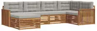 vidaXL Outdoor-Sofagarnitur 6 stk. 6-Sitzer Natur und Hellgrau