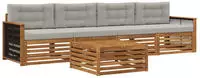 vidaXL Outdoor-Sofagarnitur 5 stk. 4-Sitzer Natur und Hellgrau