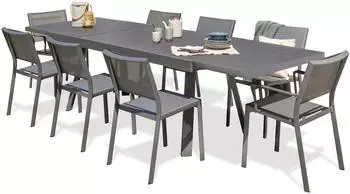 DCB Garden Stockholm Garten-Essgruppe 8-Sitzer Aluminium anthrazit (STOCK300ALU)