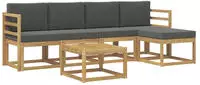 vidaXL Outdoor-Sofagarnitur 6 stk. 5-Sitzer Wei&szlig; und Anthrazit