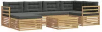 vidaXL Outdoor-Sofagarnitur 7 stk. 6-Sitzer Wei&szlig; und Anthrazit