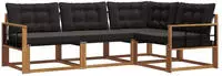 vidaXL Outdoor-Sofagarnitur 4 stk. 4-Sitzer Natur und Schwarz