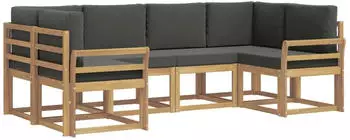 vidaXL Outdoor-Sofagarnitur 6-tlg., wei&szlig; und anthrazit (3388121)