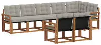 vidaXL Outdoor-Sofagarnitur 8 stk. 7-Sitzer Natur und Hellgrau