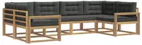 vidaXL Outdoor-Sofagarnitur 6 stk. 6-Sitzer Wei&szlig; und Anthrazit
