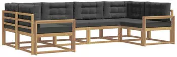 vidaXL Outdoor-Sofagarnitur 6-tlg., wei&szlig; und anthrazit (3386941)