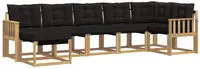 vidaXL Outdoor-Sofagarnitur 7 stk. 7-Sitzer Wei&szlig; und Schwarz