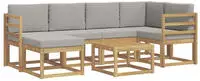 vidaXL Outdoor-Sofagarnitur 7 stk. 6-Sitzer Wei&szlig; und Hellgrau