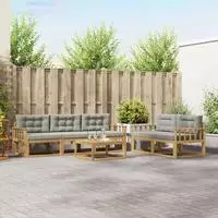 vidaXL Outdoor-Sofagarnitur 6 stk. 5-Sitzer Wei&szlig; und Hellgrau