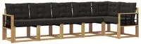 vidaXL Outdoor-Sofagarnitur 6 stk. 6-Sitzer Wei&szlig; und Schwarz