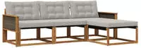 vidaXL Outdoor-Sofagarnitur 4 stk. 4-Sitzer Natur und Hellgrau