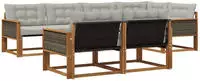 vidaXL Outdoor-Sofagarnitur 7 stk. 7-Sitzer Natur und Hellgrau