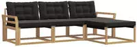 vidaXL Outdoor-Sofagarnitur 4 stk. 4-Sitzer Wei&szlig; und Schwarz