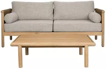 Dutchbone Oasis Gartenm&ouml;bel-Set Sofa & Tisch, Akazienholz, beige