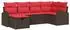 vidaXL Gartensofa-Set mit Kissen und Stauraum 6-tlg. Poly-Rattan braun (3360415)