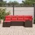 vidaXL Gartensofa-Set mit Kissen und Stauraum 6-tlg. Poly-Rattan braun (3360415)