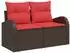 vidaXL Gartensofa-Set mit Kissen und Stauraum 6-tlg. Poly-Rattan braun (3360415)