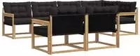 vidaXL Outdoor-Sofagarnitur 7 stk. 7-Sitzer Wei&szlig; und Schwarz