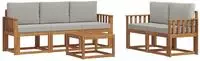 vidaXL Outdoor-Sofagarnitur 6 stk. 5-Sitzer Natur und Hellgrau