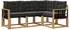 vidaXL Outdoor-Sofagarnitur mit Kissen 4-tlg., weiß/schwarz (3389434)
