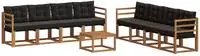 vidaXL Outdoor-Sofagarnitur 9 stk. 8-Sitzer Natur und Schwarz