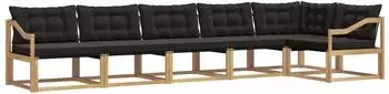 vidaXL Outdoor-Sofagarnitur mit Kissen, 6-tlg., wei&szlig; und schwarz (3388742)