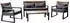 Top E Shop Texas Gartenlounge-Set mit Sofa, Sesseln und Couchtisch, grau
