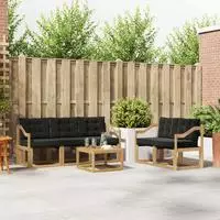 vidaXL Outdoor-Sofagarnitur 6 stk. 5-Sitzer Wei&szlig; und Schwarz