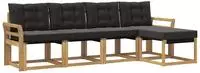 vidaXL Outdoor-Sofagarnitur 5 stk. 5-Sitzer Wei&szlig; und Schwarz
