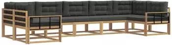 vidaXL Outdoor-Sofagarnitur 7-tlg. mit Kissen, wei&szlig;/anthrazit (3386981)