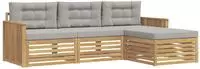 vidaXL Outdoor-Sofagarnitur 4 stk. 3-Sitzer Wei&szlig; und Hellgrau