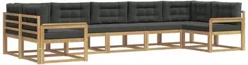 vidaXL Outdoor-Sofagarnitur 7-tlg. wei&szlig; und anthrazit (3386961)